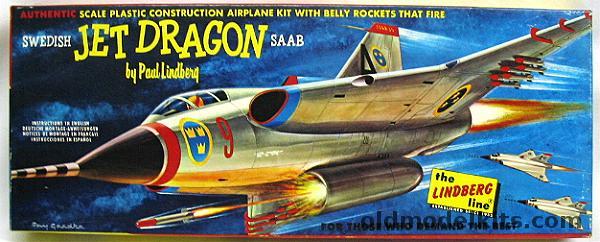 Lindberg 1/48 Saab J-35 Draken Jet Dragon, 570-98 plastic model kit